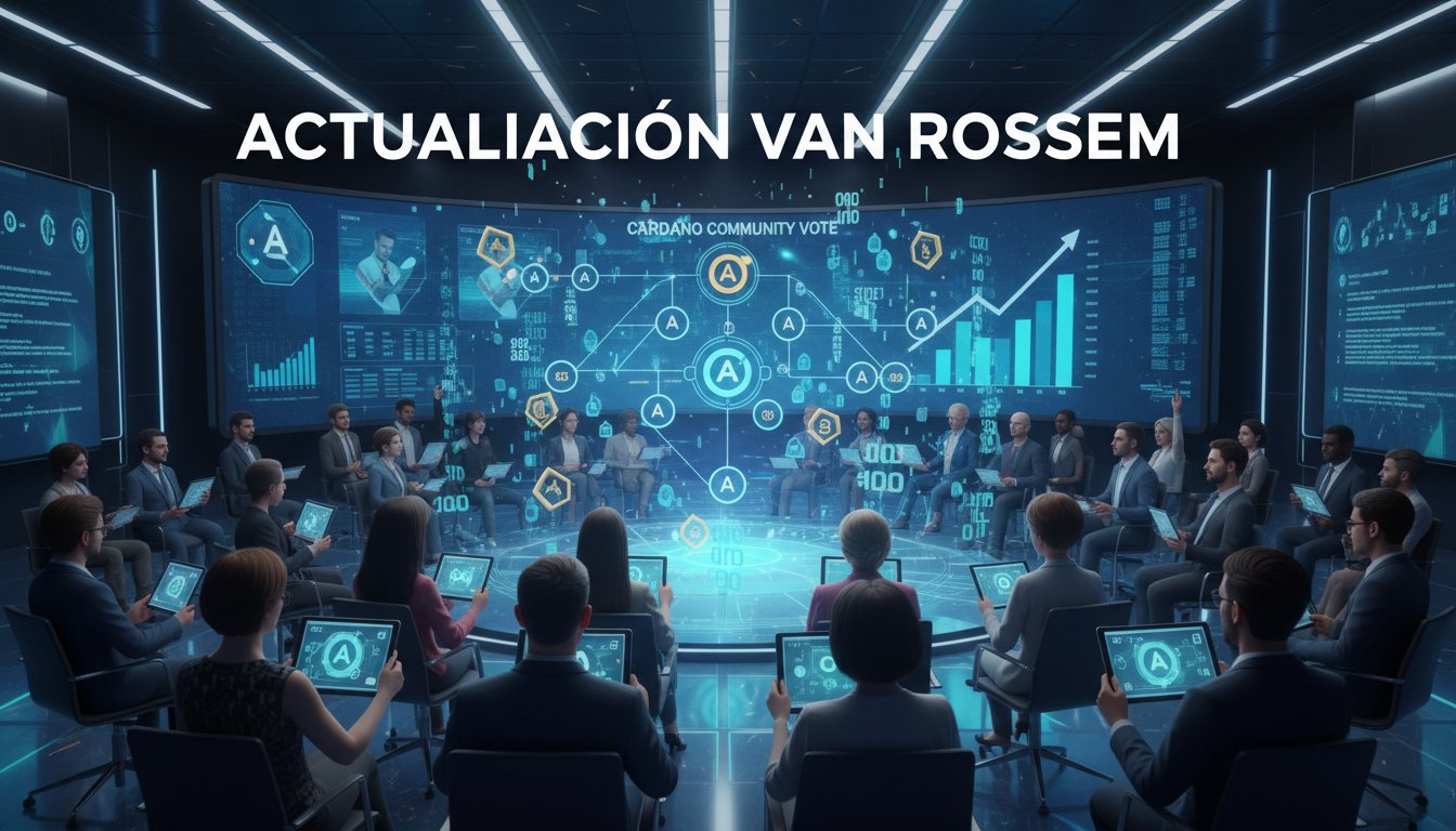 Reunión de comunidad votando sobre la actualización Van Rossem de Cardano.