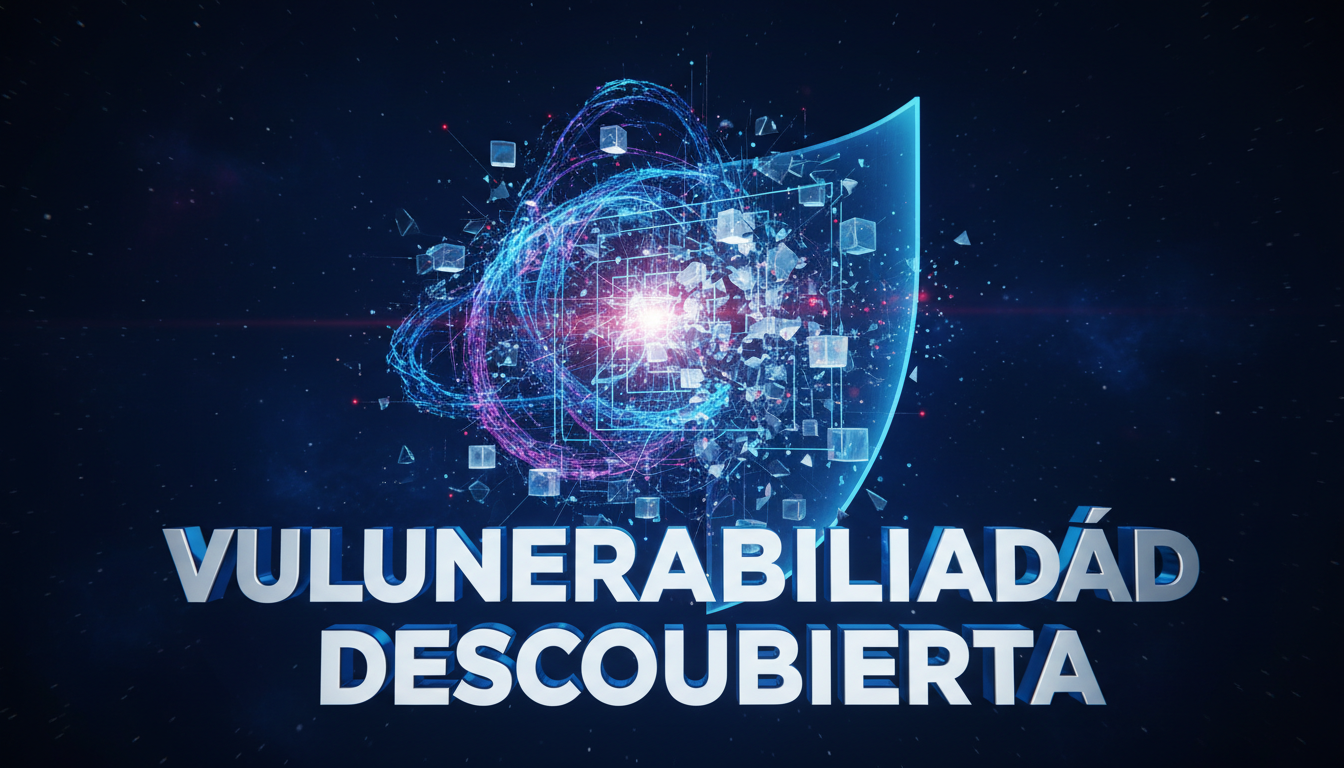 Modelo de IA atacando un sistema de criptografía cuántica en fondo azul profundo.