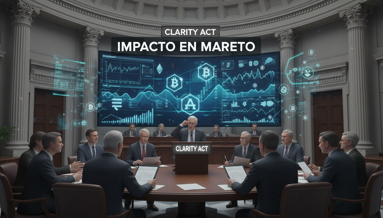 Grupo de senadores debatiendo intensamente sobre criptomonedas y regulación en el Senado.