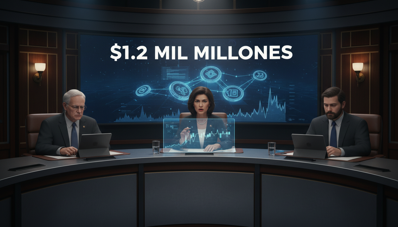Senadores demócratas en audiencias sobre las criptomonedas de Trump.
