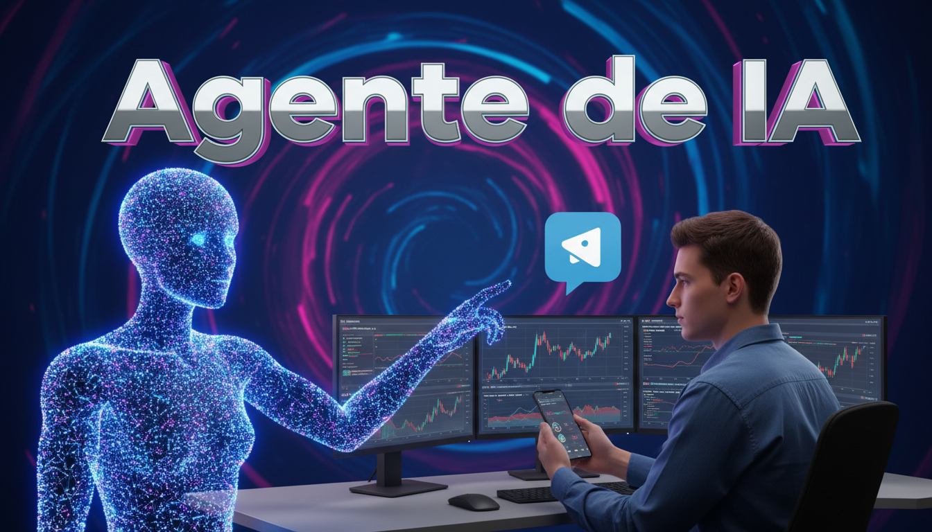 Asistente de IA en Telegram ayudando a un trader a analizar mercados.