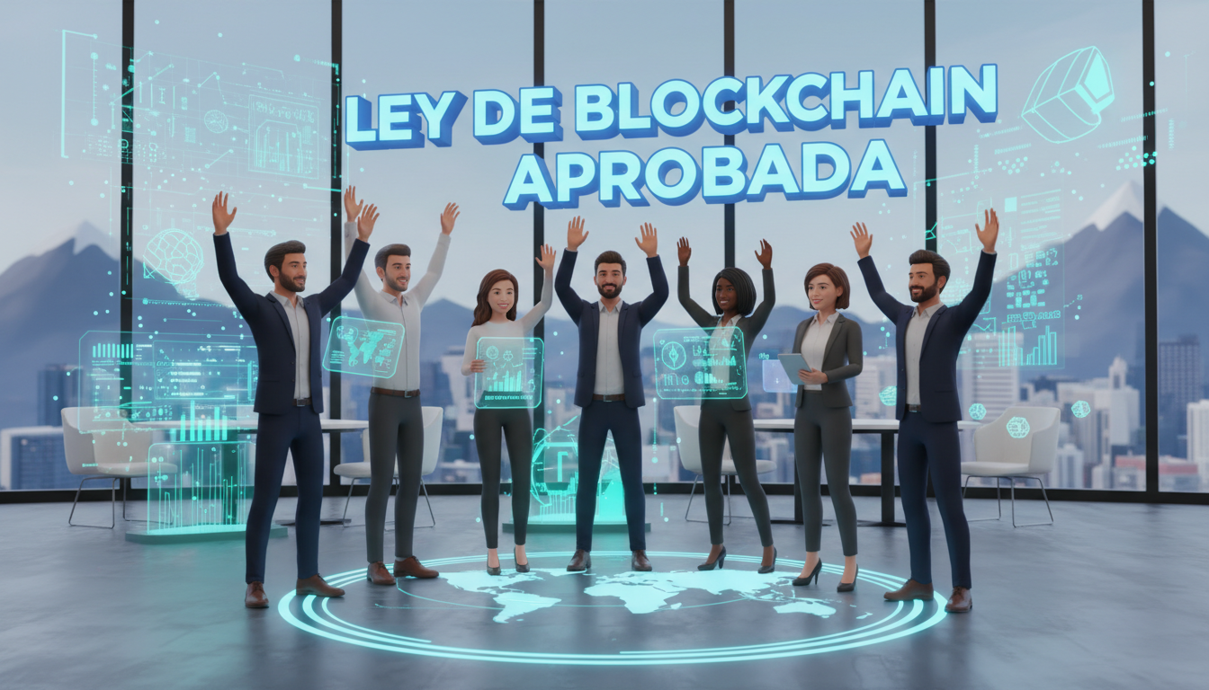 Emprendedores celebrando la aprobación de la ley de blockchain en New Hampshire.