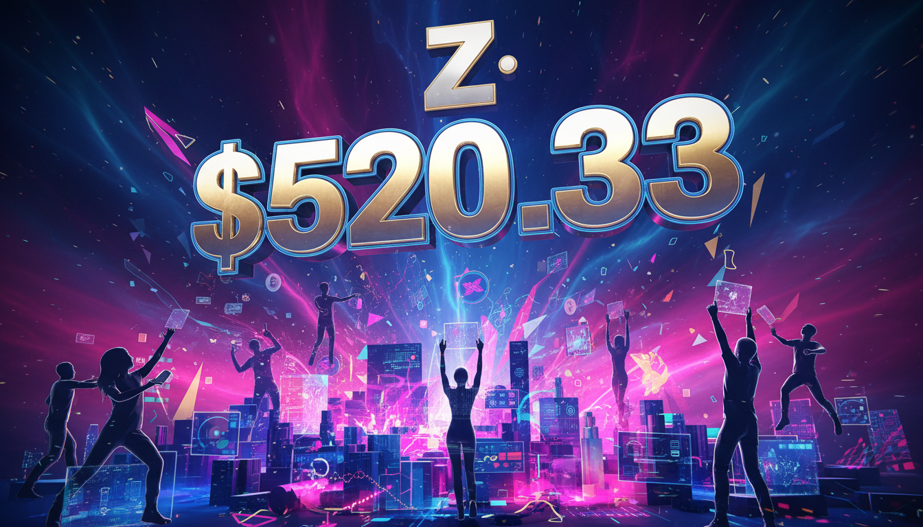 Zcash 3D mostrando un aumento en su valor sobre fondo dinámico.