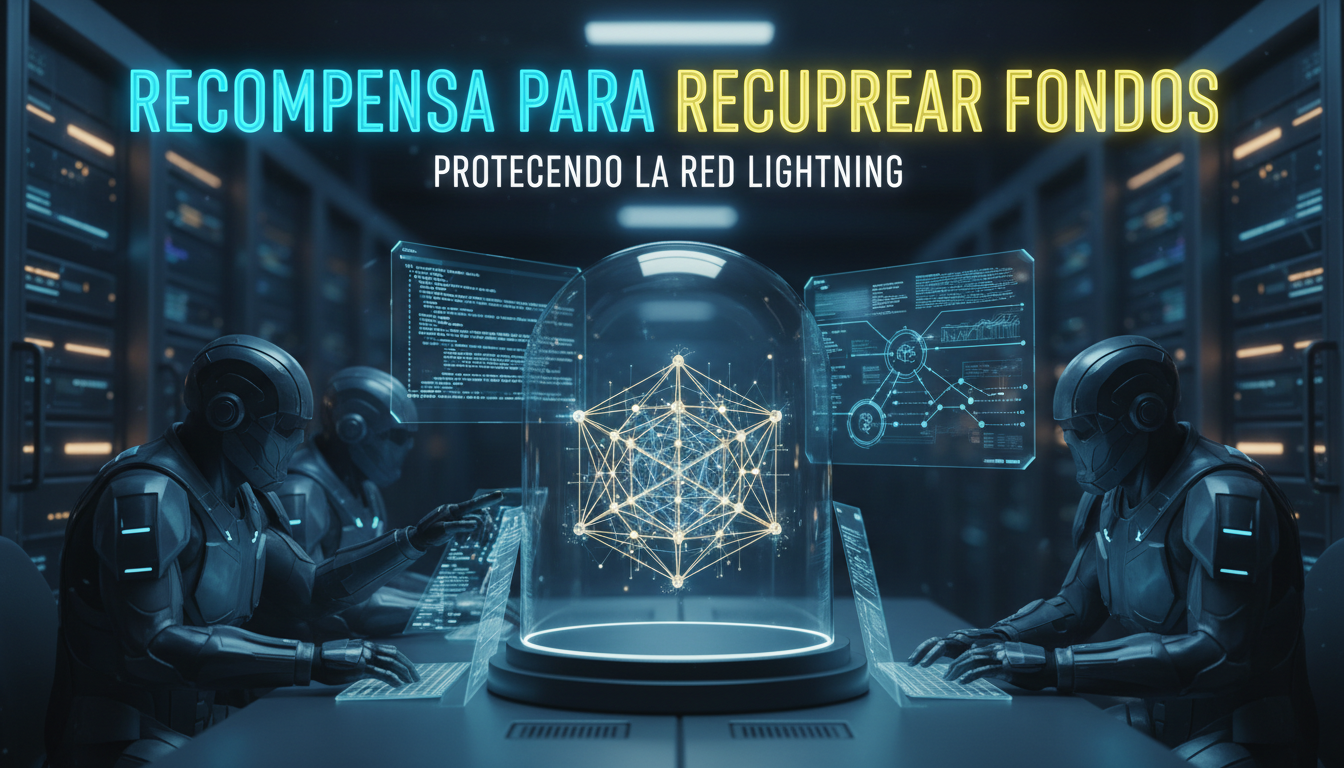 Equipo de seguridad 3D revisando códigos para proteger la Lightning Network tras el ataque.