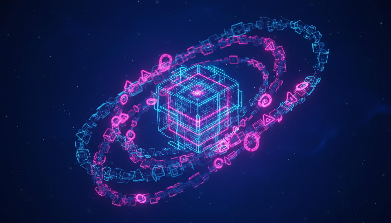 Contrato inteligente 3D que representa la evolución hacia la criptografía cuántica en Ethereum.