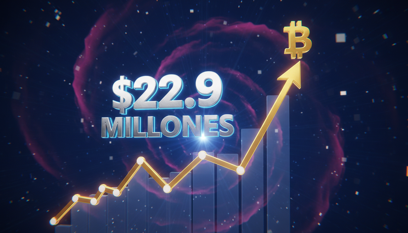 Gráfico alcista de Bitcoin mostrando $22.9 millones en inversiones de Tudor Investment.